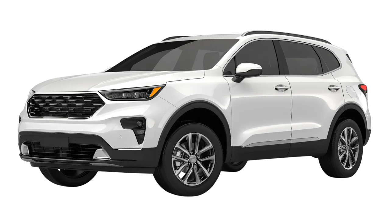 White Compact SUV in Three-Quarter View Free PNG