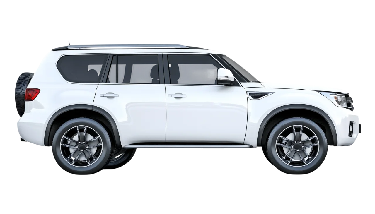 White SUV Side Profile Free PNG