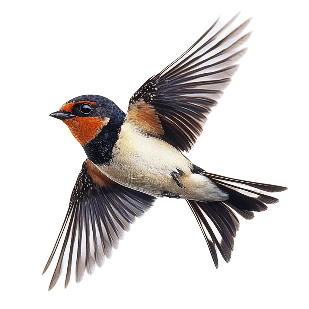 Barn Swallow Flying with Wings Spread – Free PNG