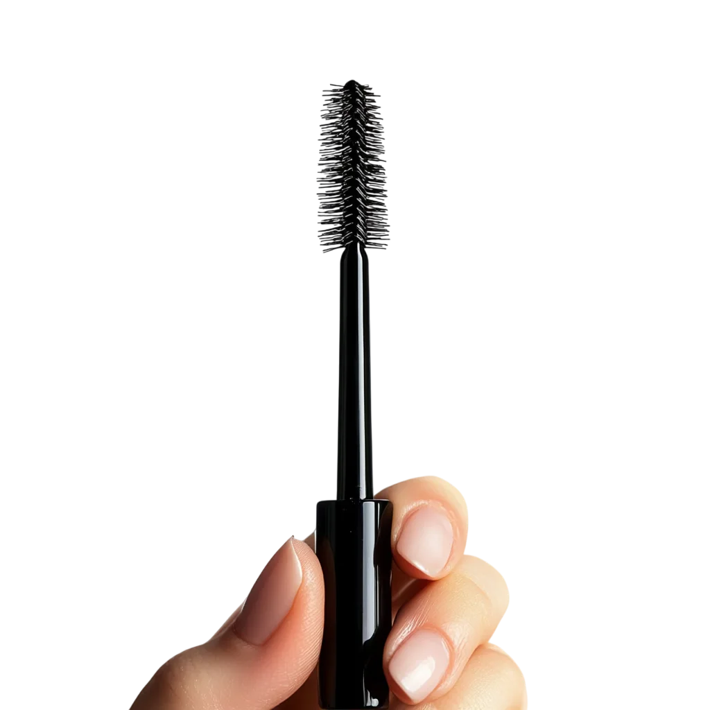 Hand Holding a Black Mascara Wand Free PNG