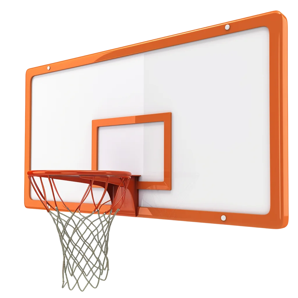 Orange Basketball Hoop and Backboard Free PNG