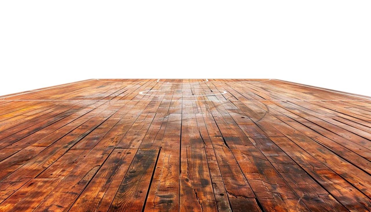 Weathered Wooden Basketball Court Floor Free PNG