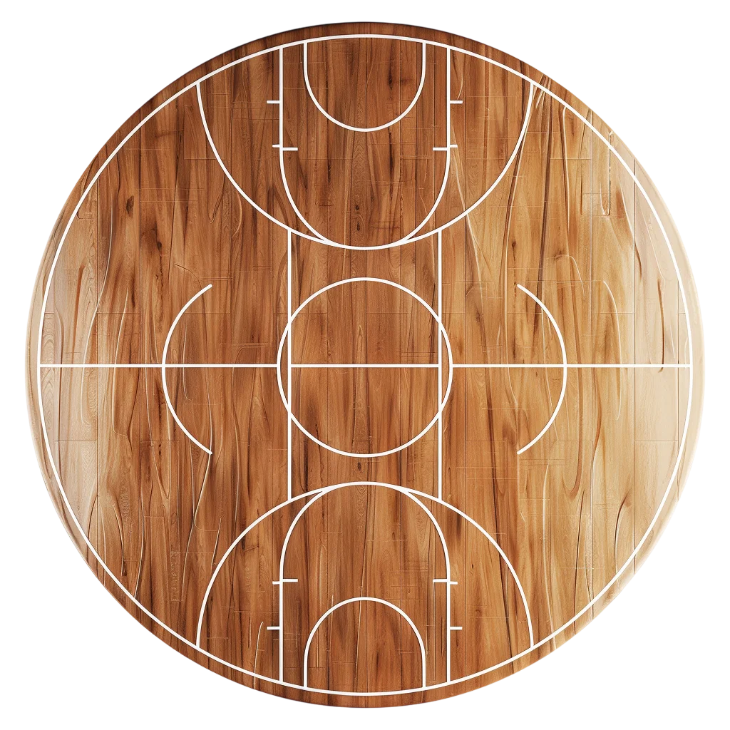 Circular Wooden Basketball Court Floor, Free PNG
