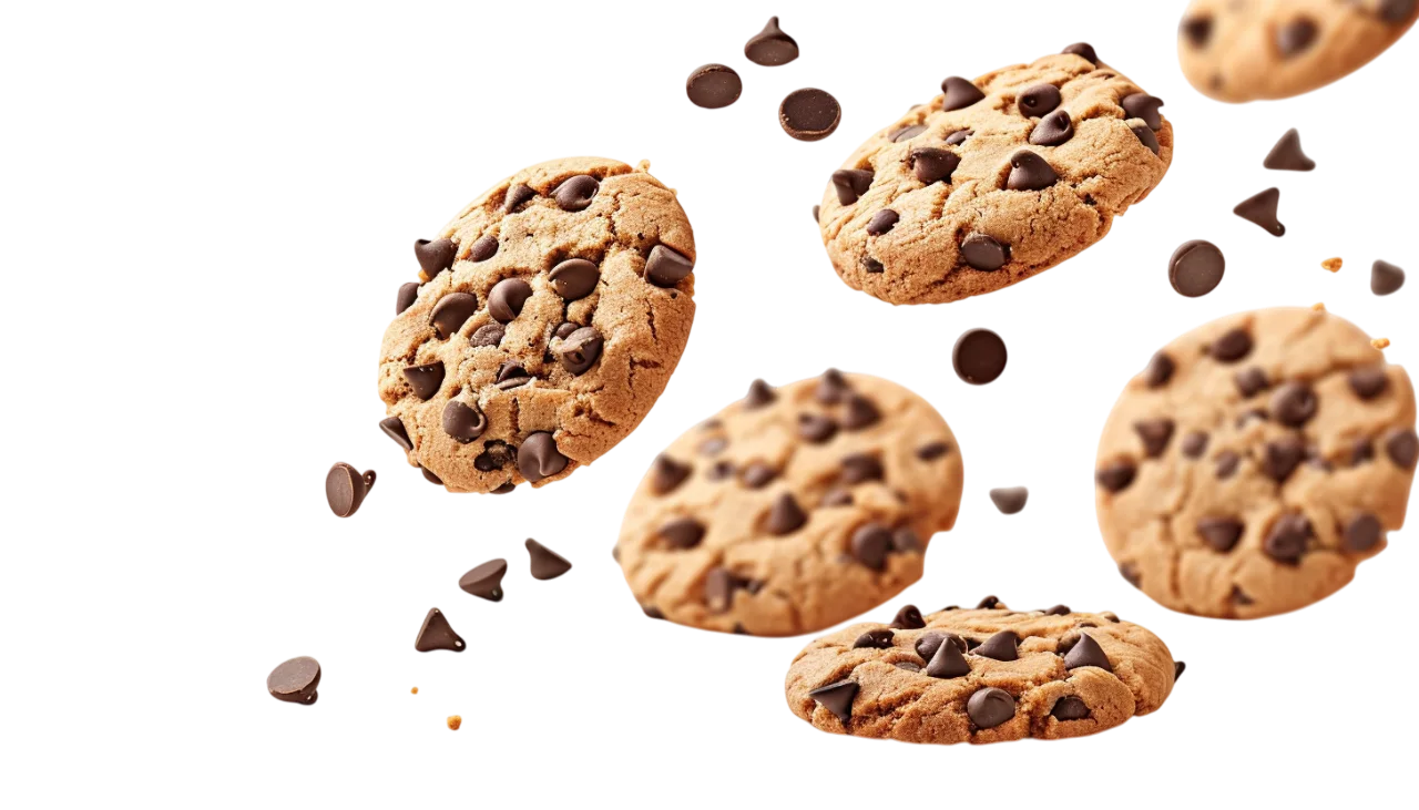 Floating Chocolate Chip Cookies Free PNG