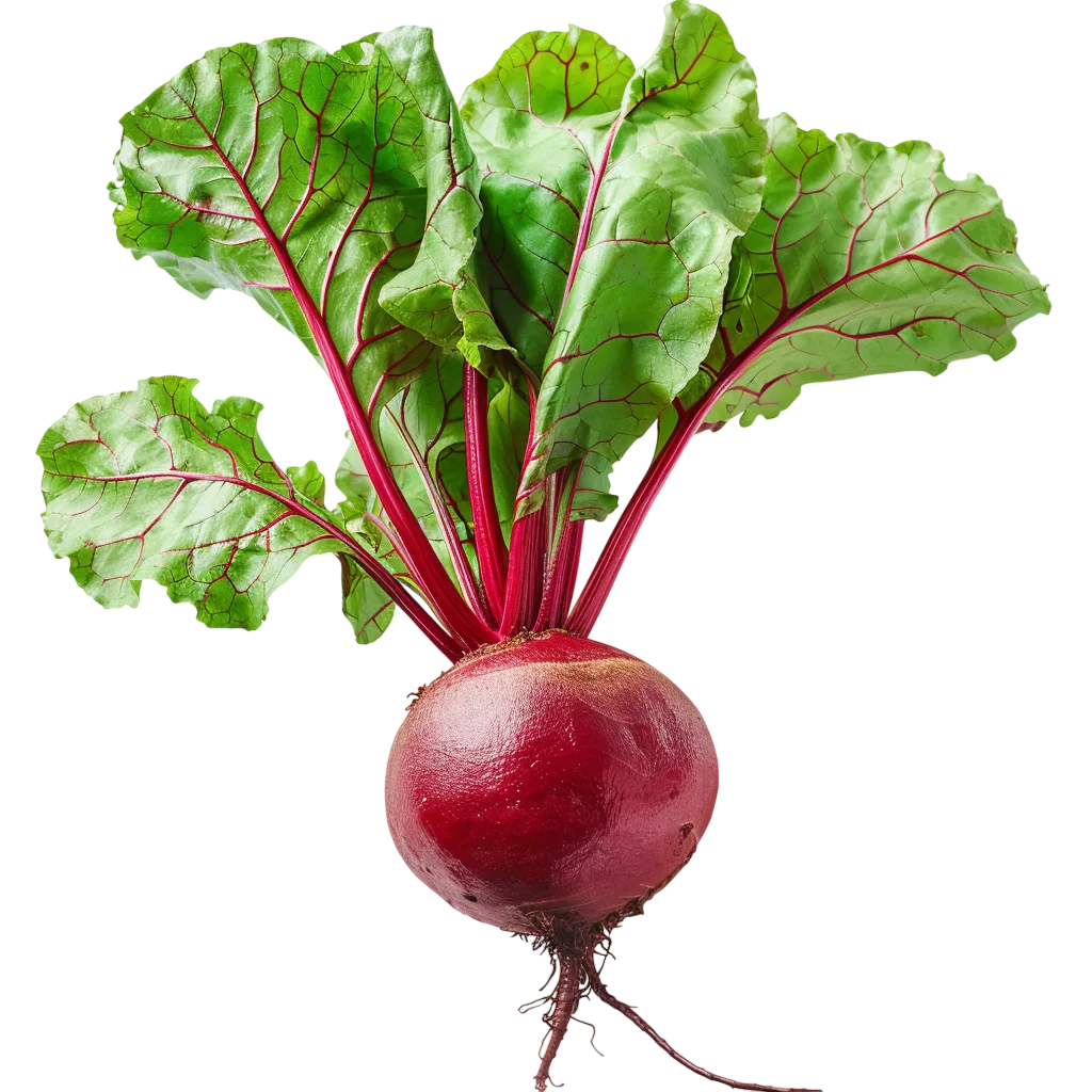 Fresh Red Beetroot with Leafy Greens Free PNG