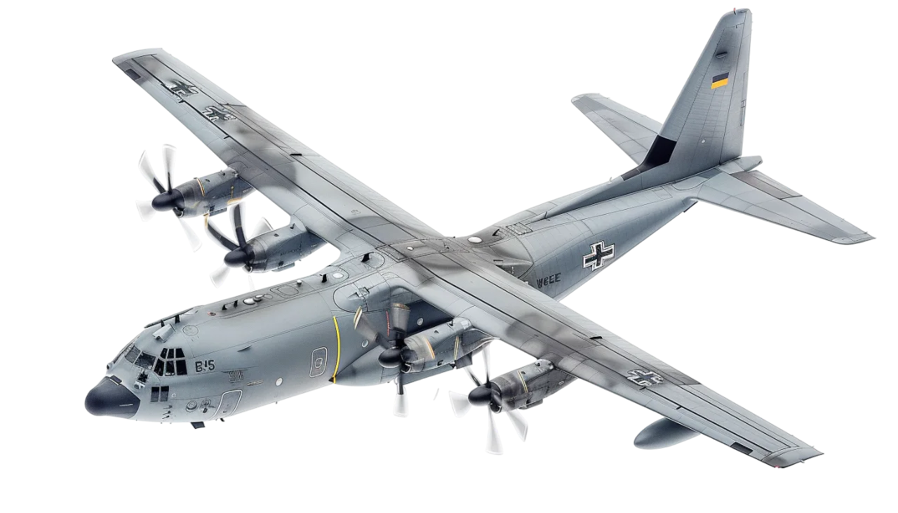 Gray German Military Transport Aircraft Free PNG