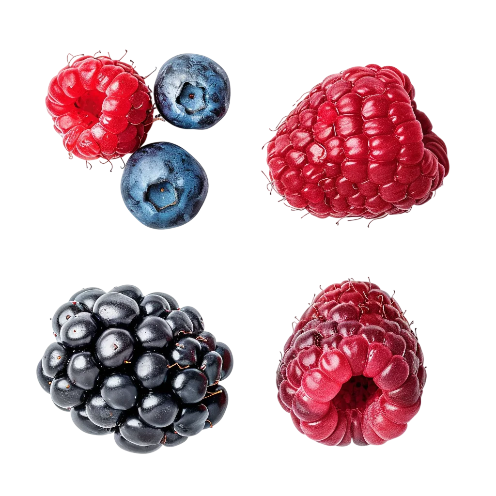 Raspberries, Blueberries and Blackberry Free PNG