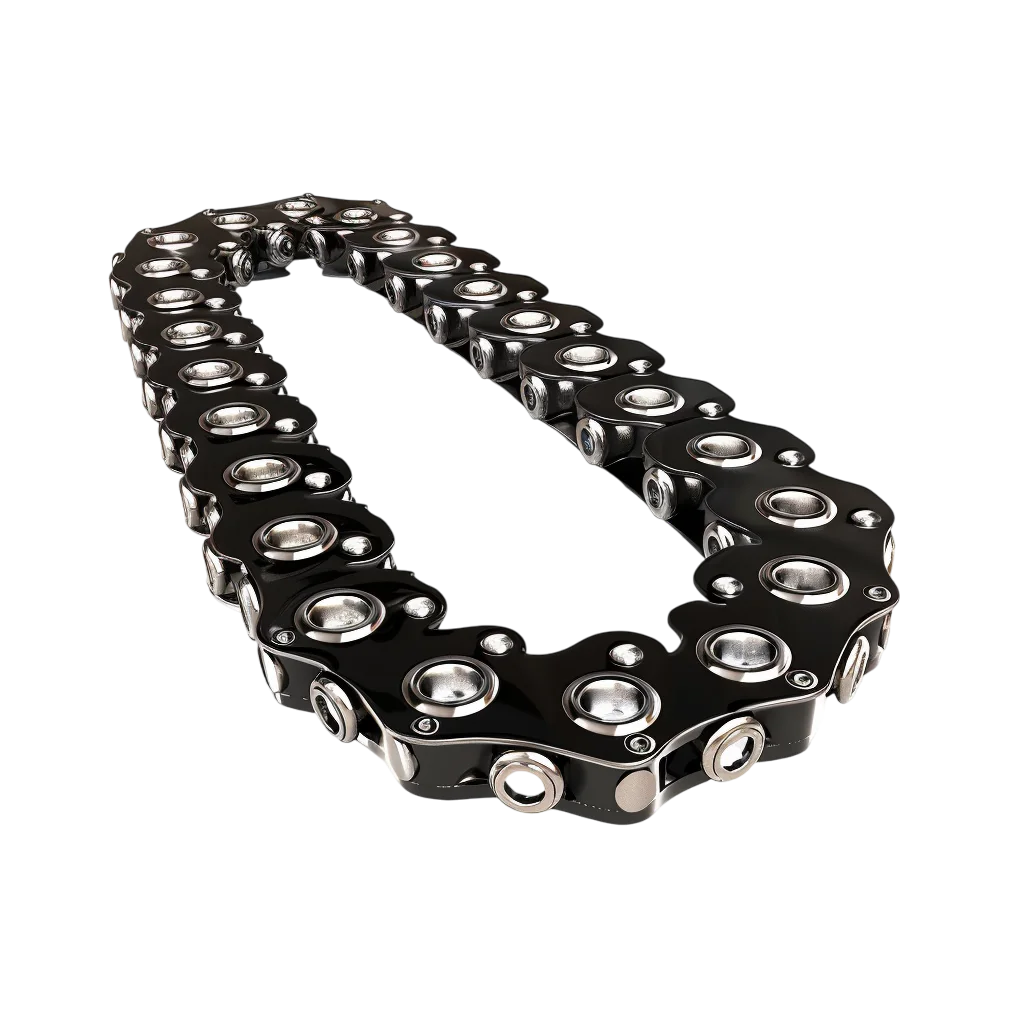 Black Metal Chain with Silver Details Free PNG