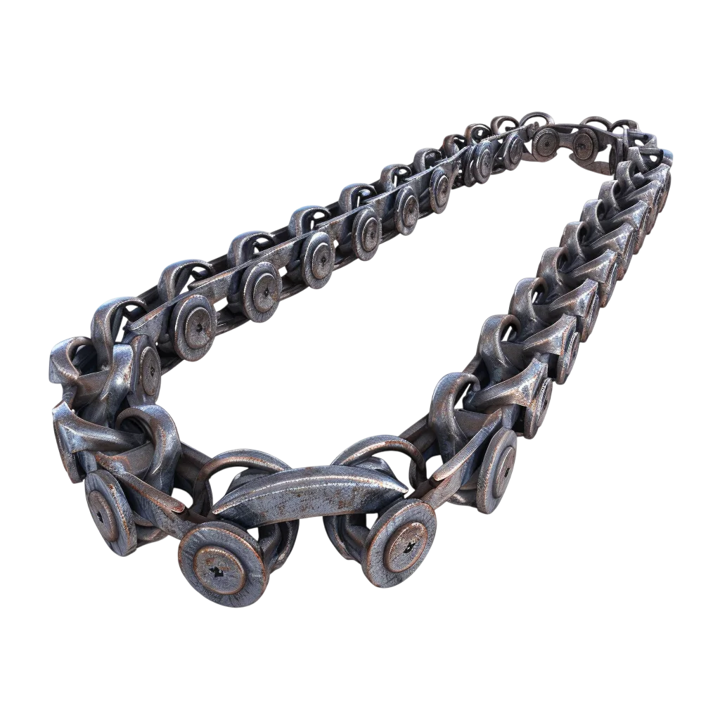 Industrial Steel Roller Chain Loop Free PNG