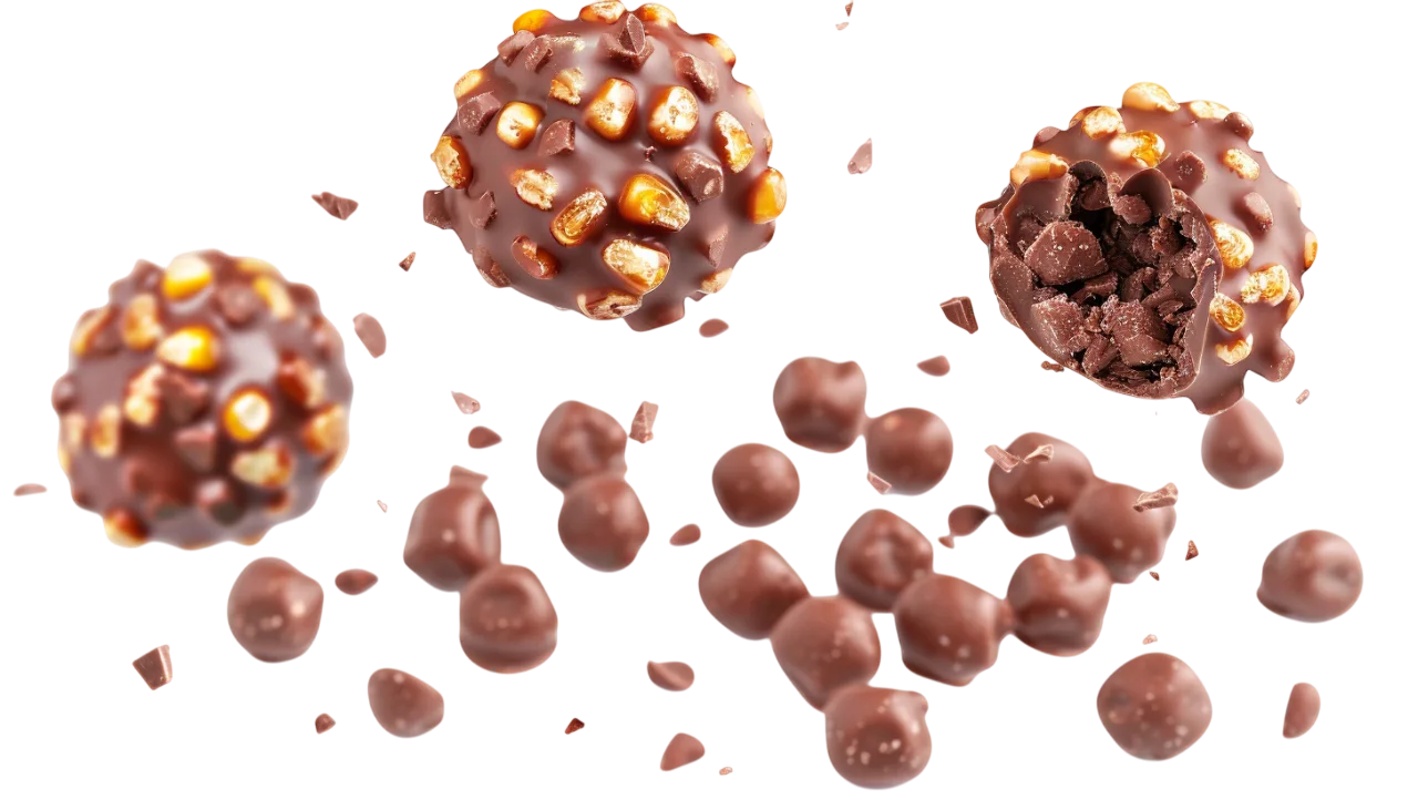 Chocolate Nut Truffles with a Broken Center Free PNG