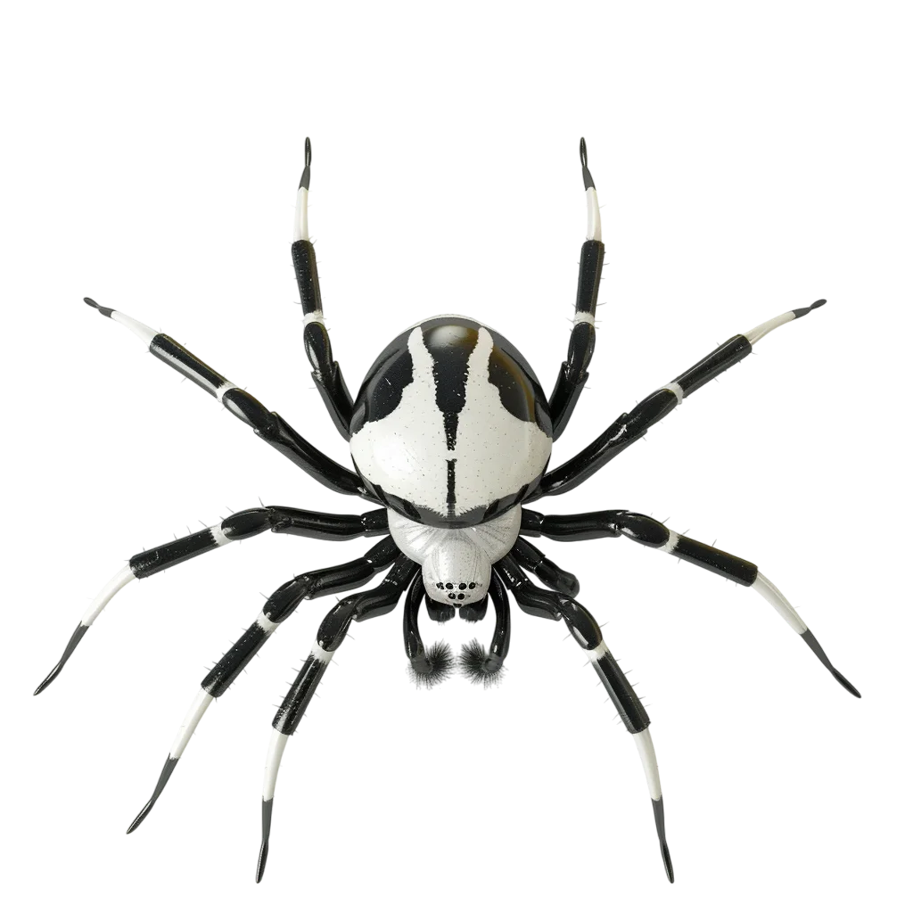 Black and White Banded Spider Isolated Free PNG