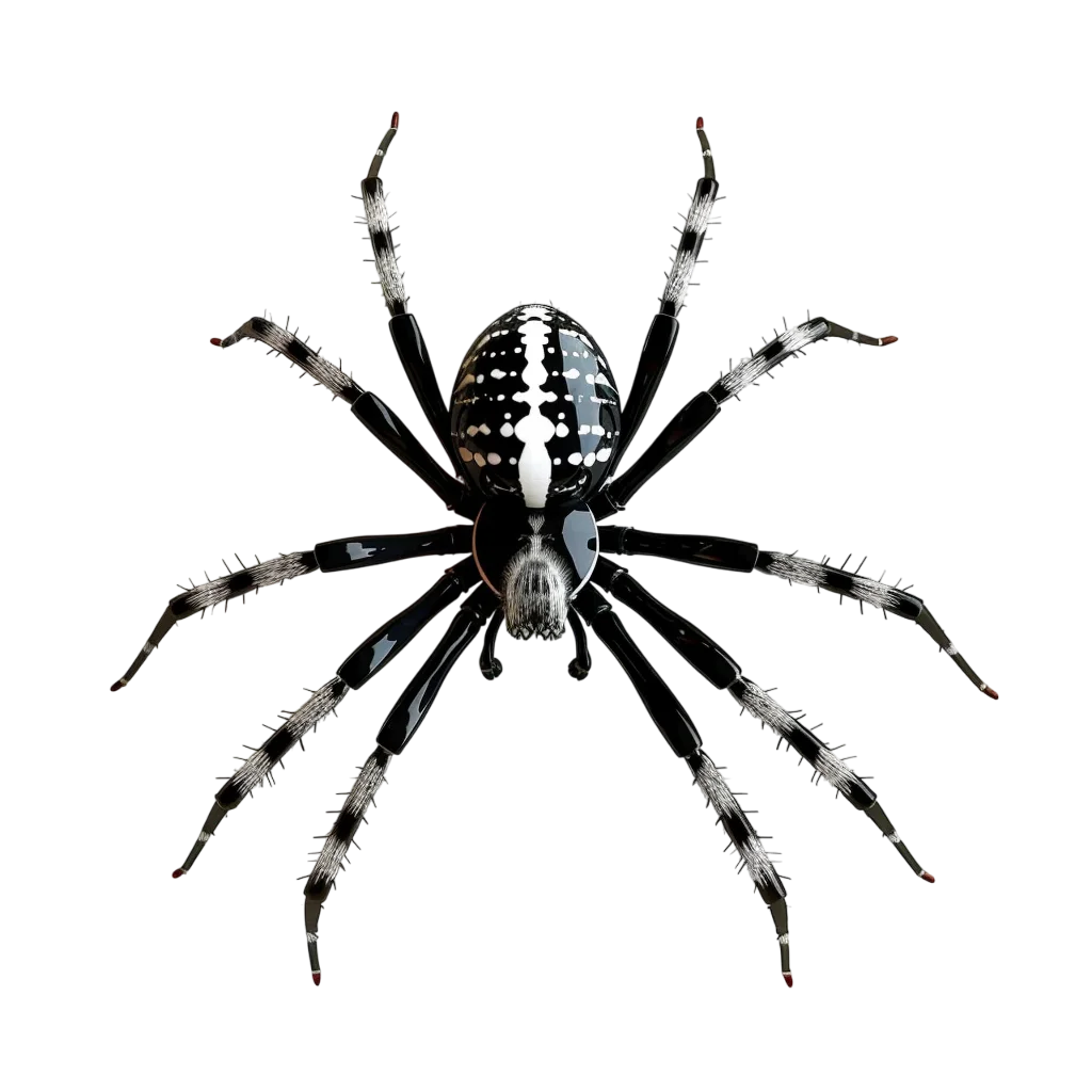 Black Spider with White Markings Free PNG