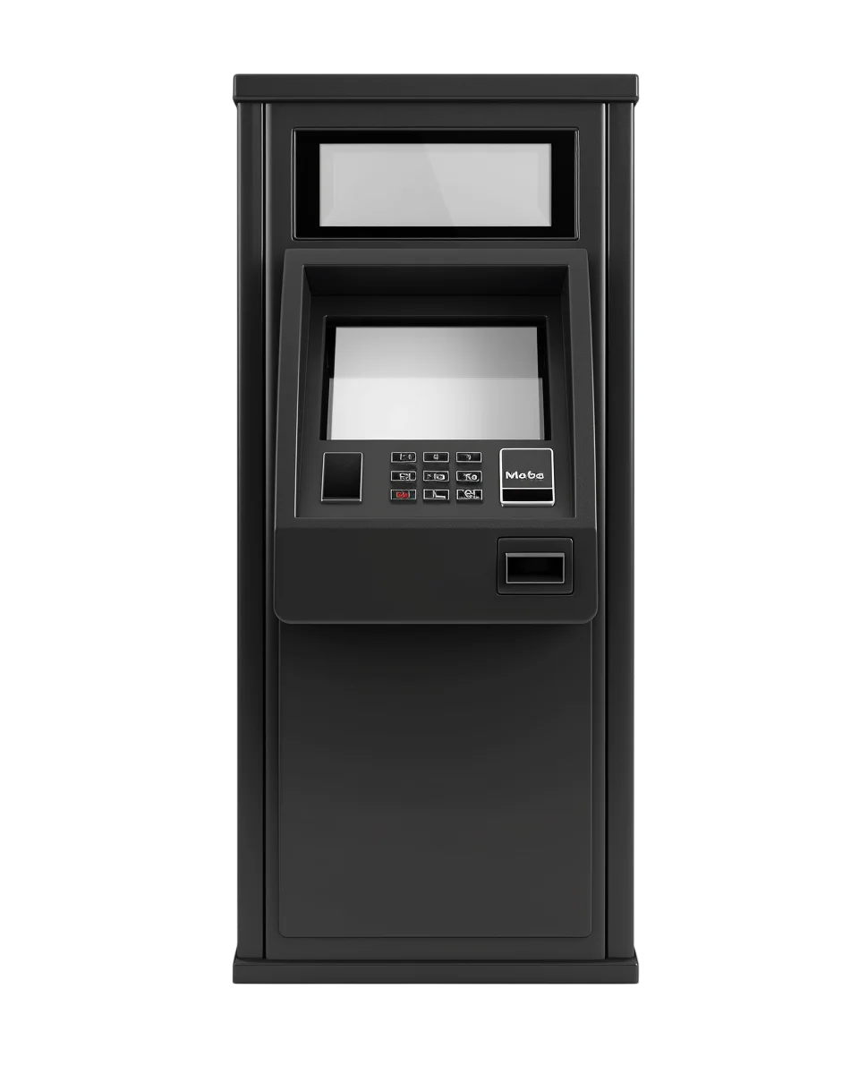 Black ATM Machine with Screen and Keypad Free PNG