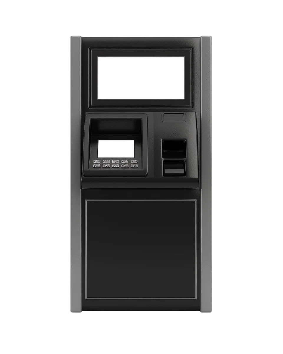 Dark Gray ATM with Blank Screens and Keypad Free PNG