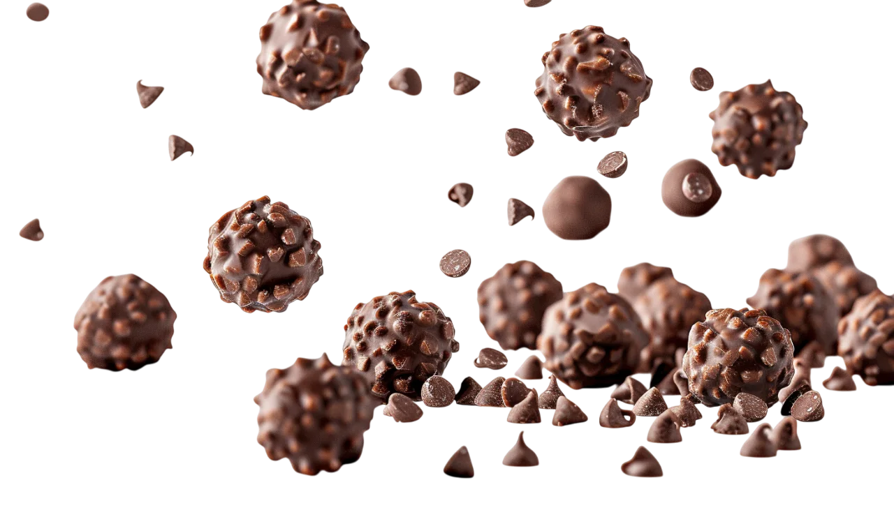 Chocolate Truffle Balls with Chocolate Pieces Free PNG