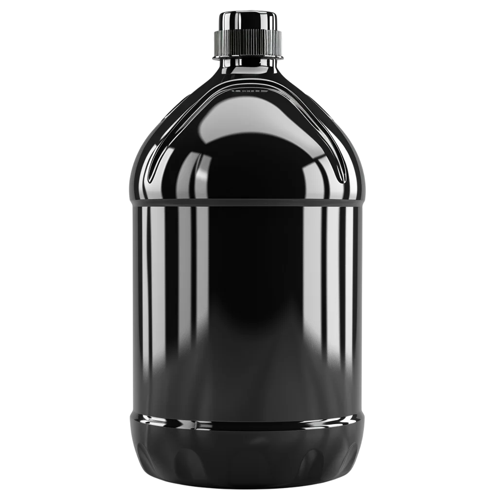 Glossy Black Bottle with Silver Cap - Free PNG
