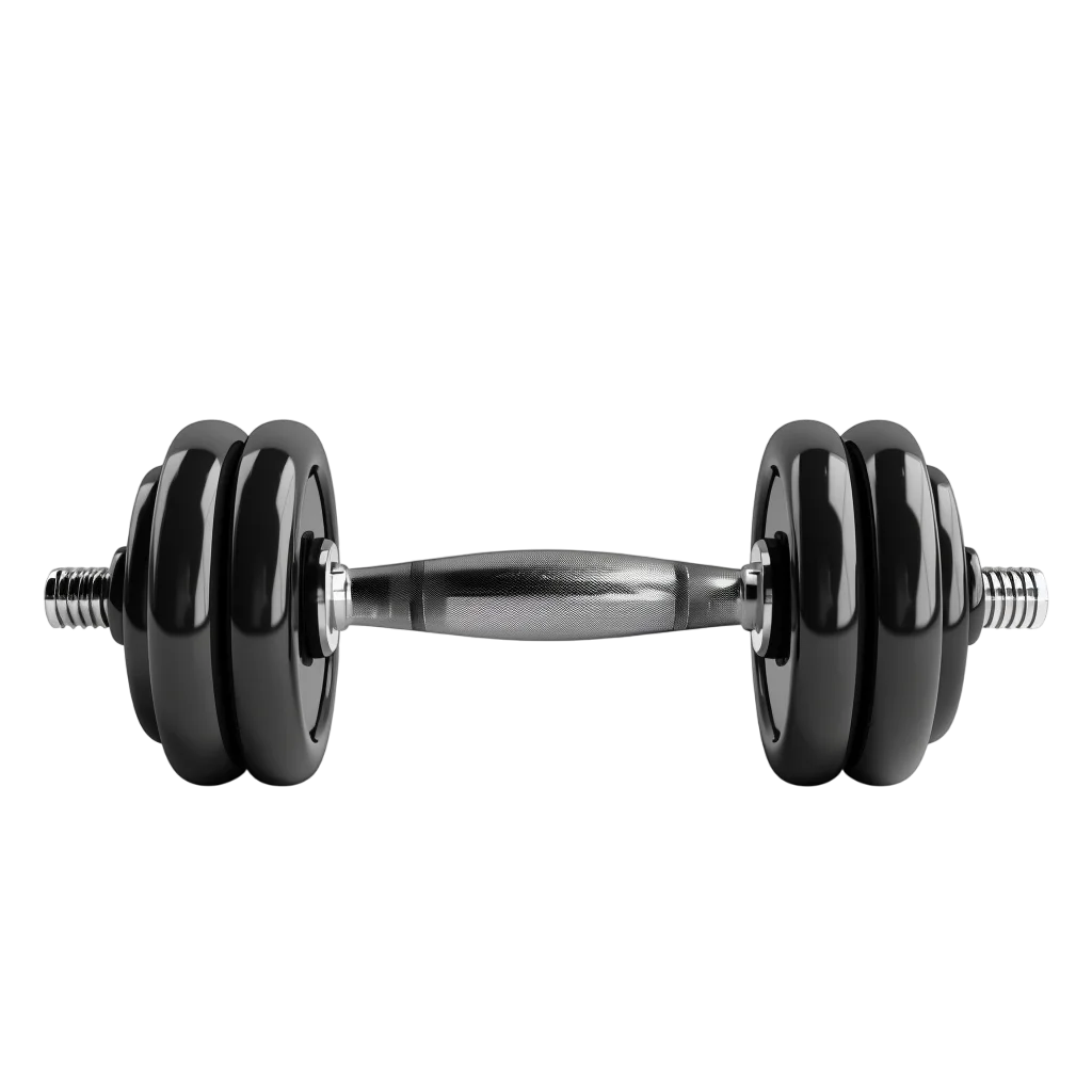 Black Adjustable Dumbbell with Chrome Handle Free PNG