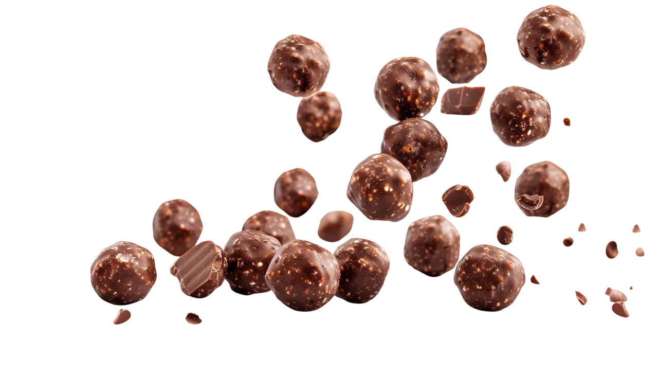 Floating Chocolate Balls and Pieces Free PNG