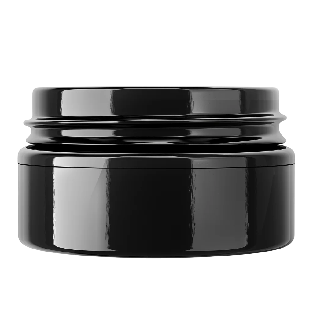 Glossy Black Cosmetic Jar with Screw Lid | Free PNG