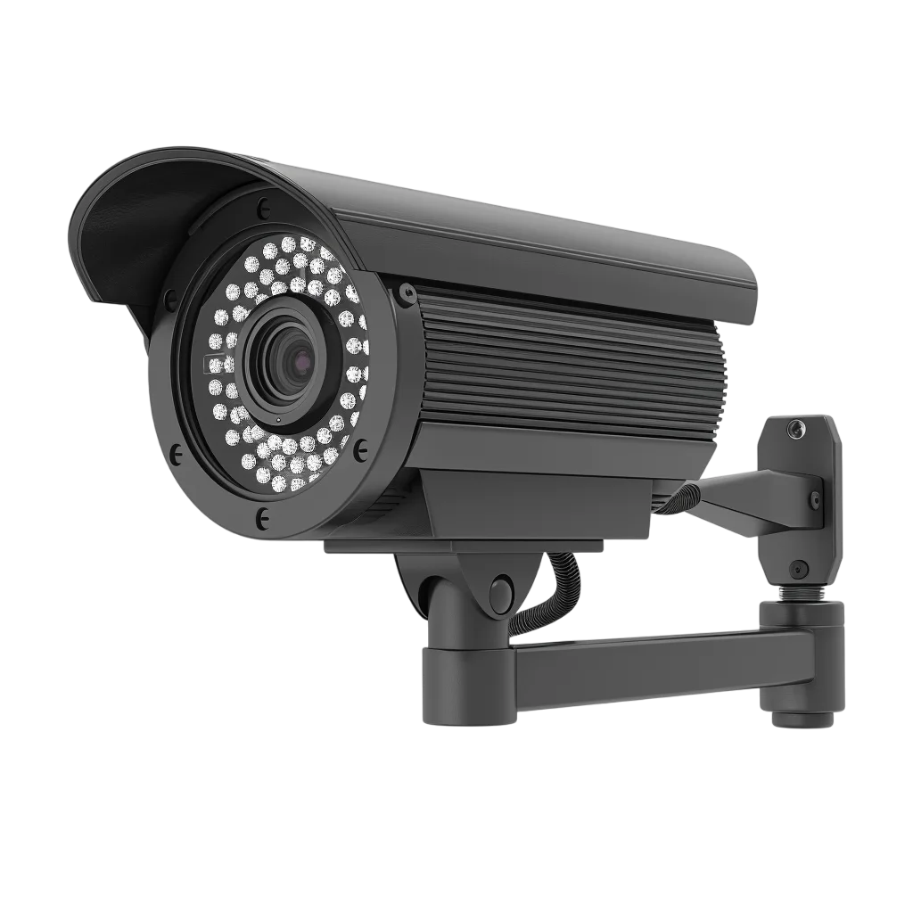 Black Bullet Security Camera with Infrared LEDs Free PNG