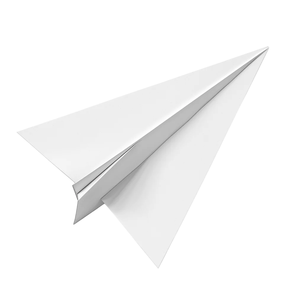 White Paper Airplane Angled Upward Free PNG