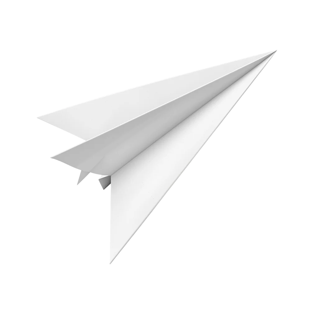 White Paper Airplane in Flight Free PNG