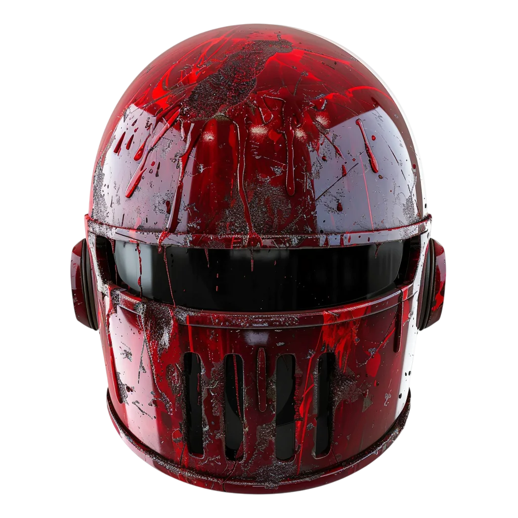 Battered Red Sci-Fi Helmet Free PNG