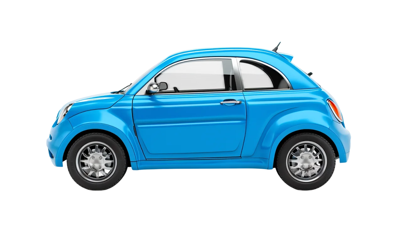 Blue Compact Hatchback Car Side View Free PNG