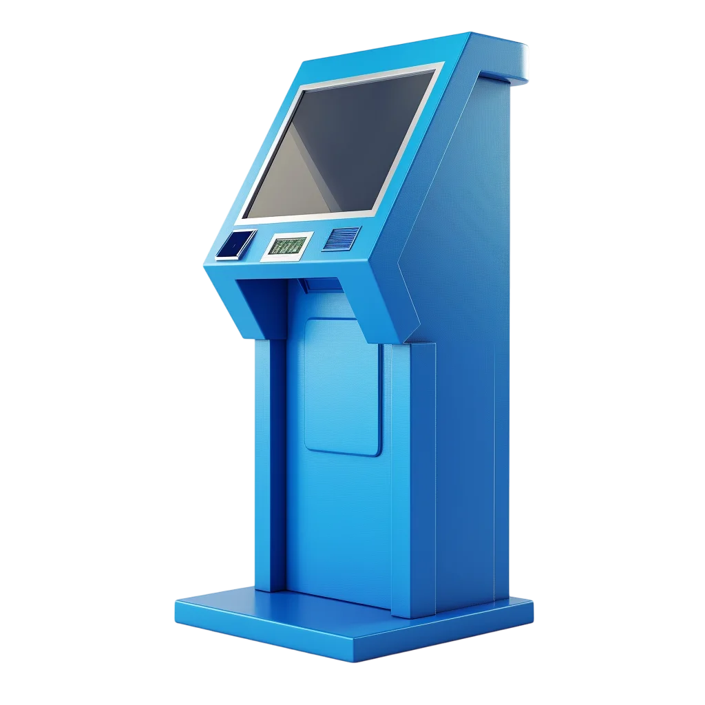Blue Self-Service Kiosk Terminal Free PNG