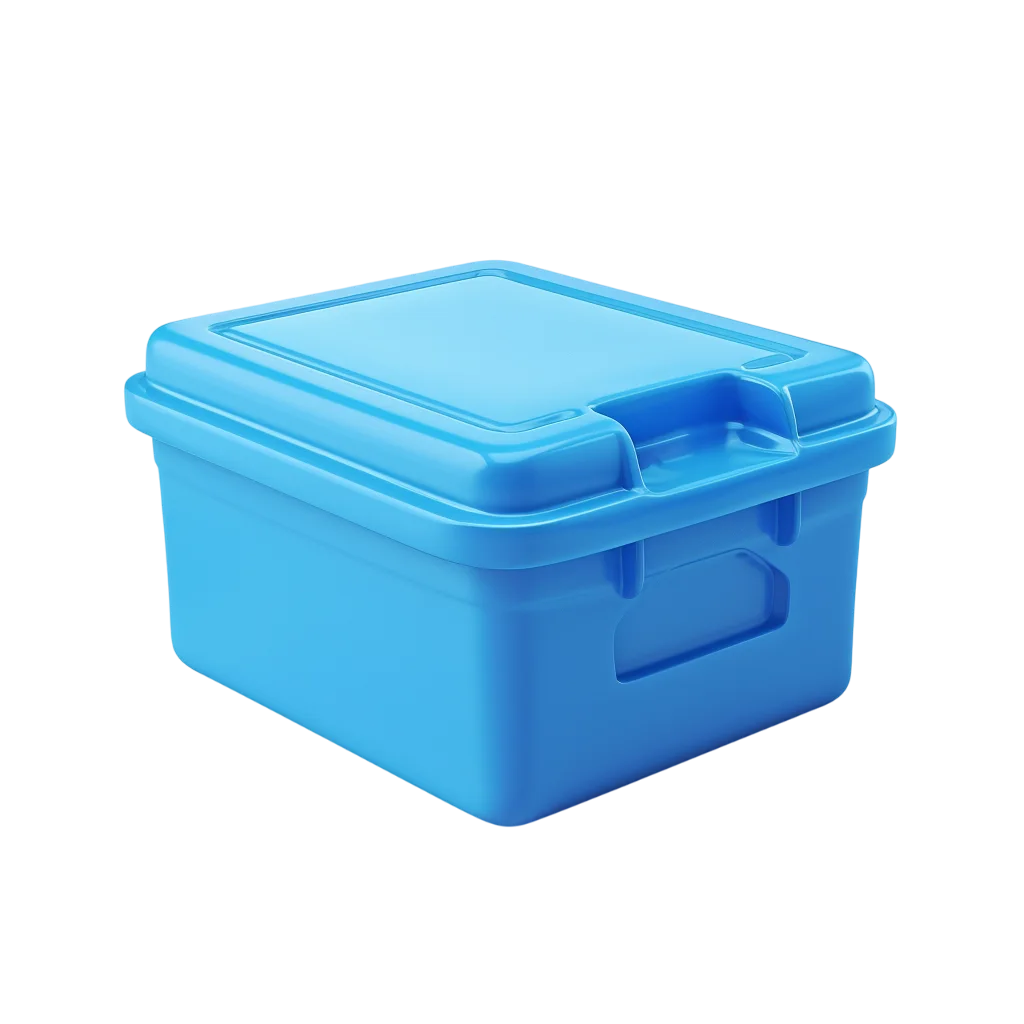 Blue Plastic Storage Bin with Lid Free PNG