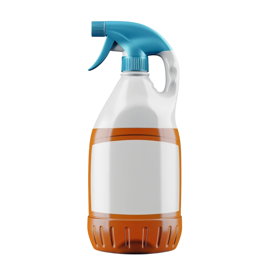 White Spray Bottle with Blue Trigger and Orange Accents Free PNG