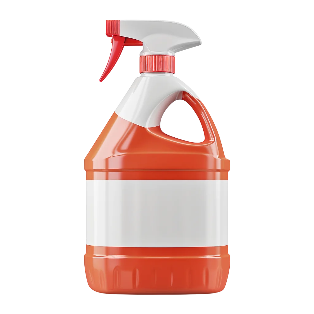 Orange and White Trigger Spray Bottle with Blank Label Free PNG