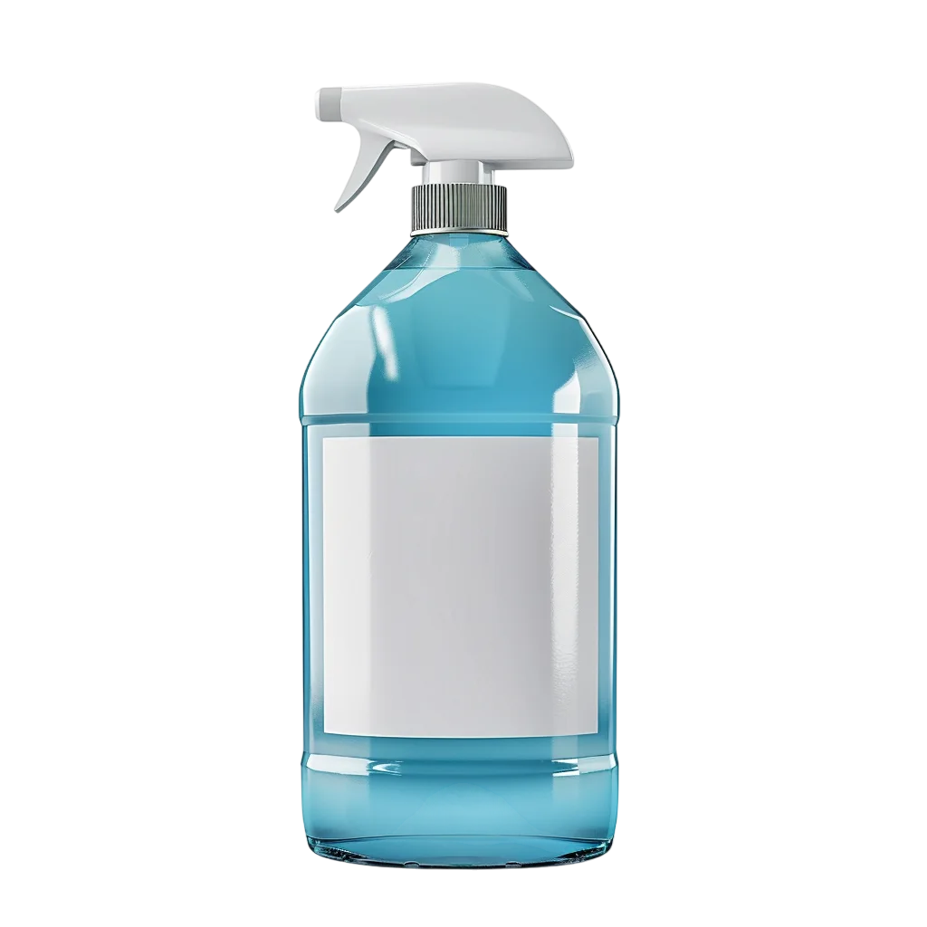 Blue Spray Bottle with Blank Label Free PNG