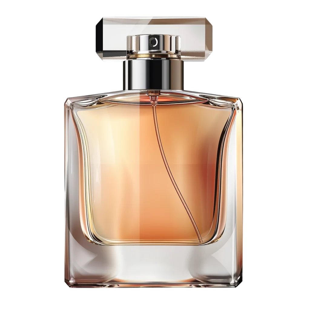 Amber Perfume Bottle with Silver Cap – Free PNG