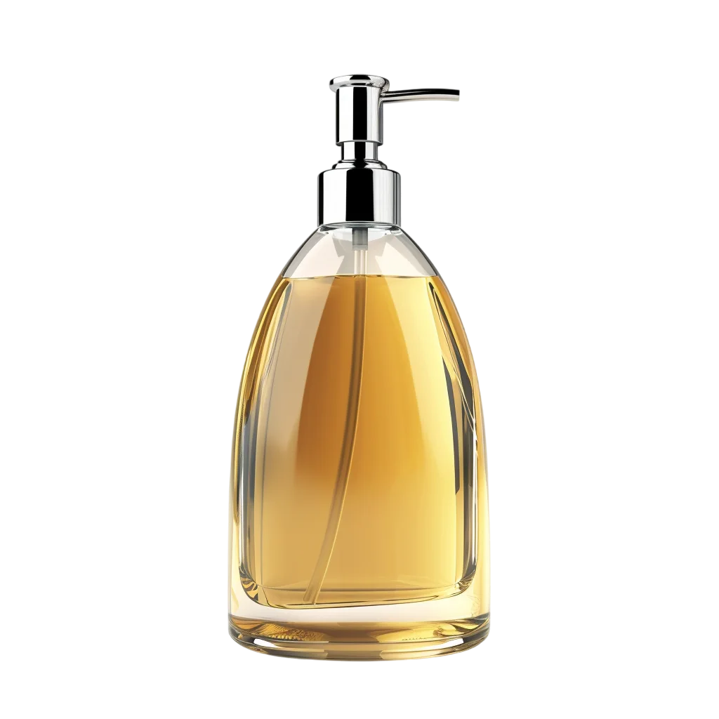 Amber Liquid Pump Dispenser Bottle Free PNG