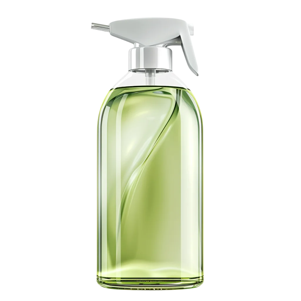 Pale Green Cleaning Spray Bottle with White Trigger - Free PNG