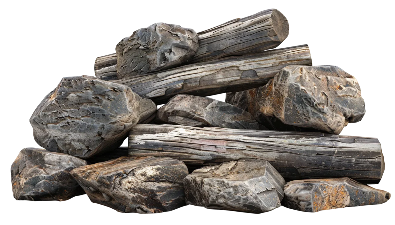Stacked Petrified Wood Pieces Free PNG