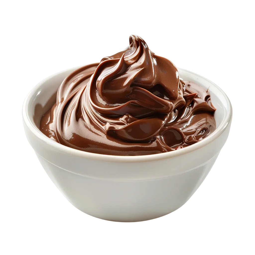Glossy Chocolate Spread in a White Bowl | Free PNG
