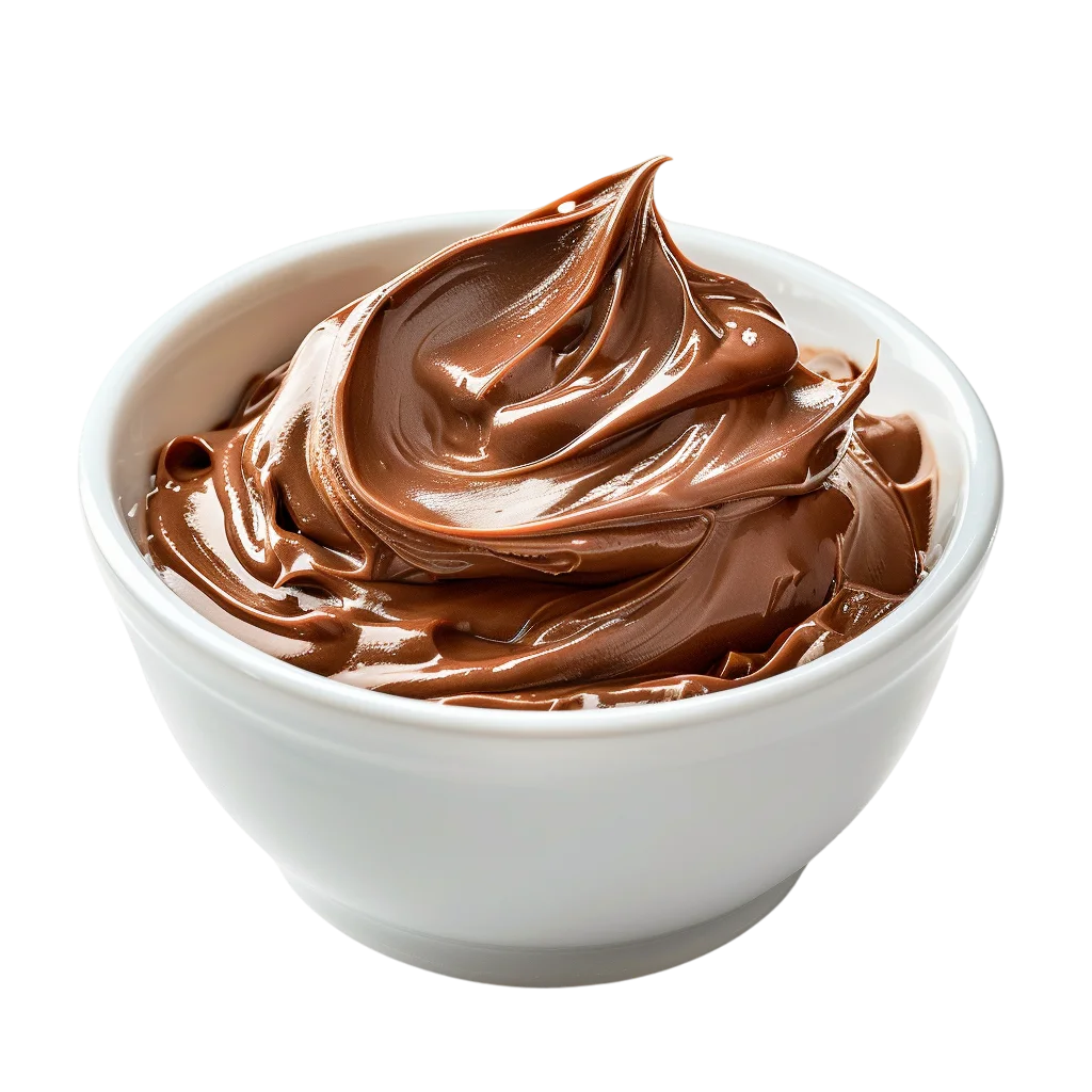 Glossy Chocolate Spread in a White Bowl Free PNG