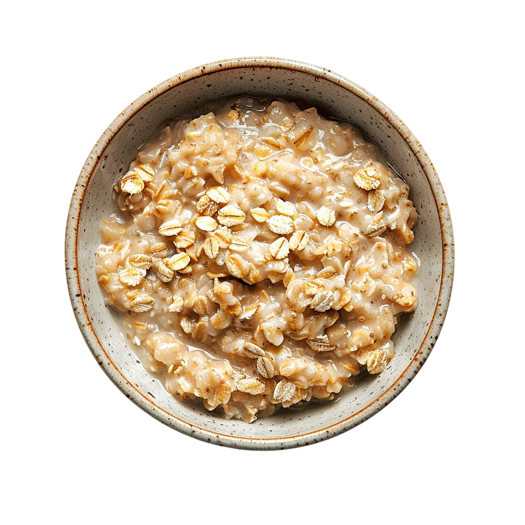 Bowl of Oatmeal Porridge with Rolled Oats Free PNG