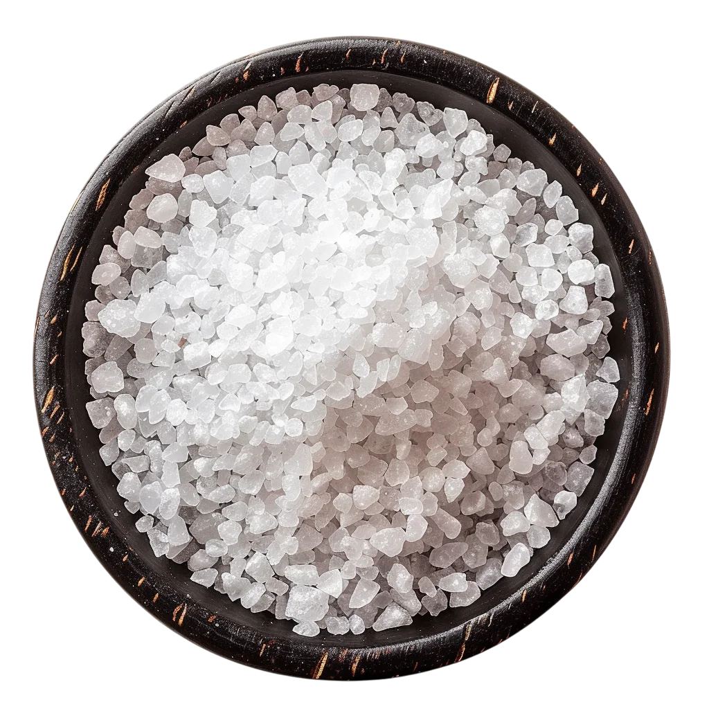 Coarse Salt Crystals in a Dark Bowl Free PNG