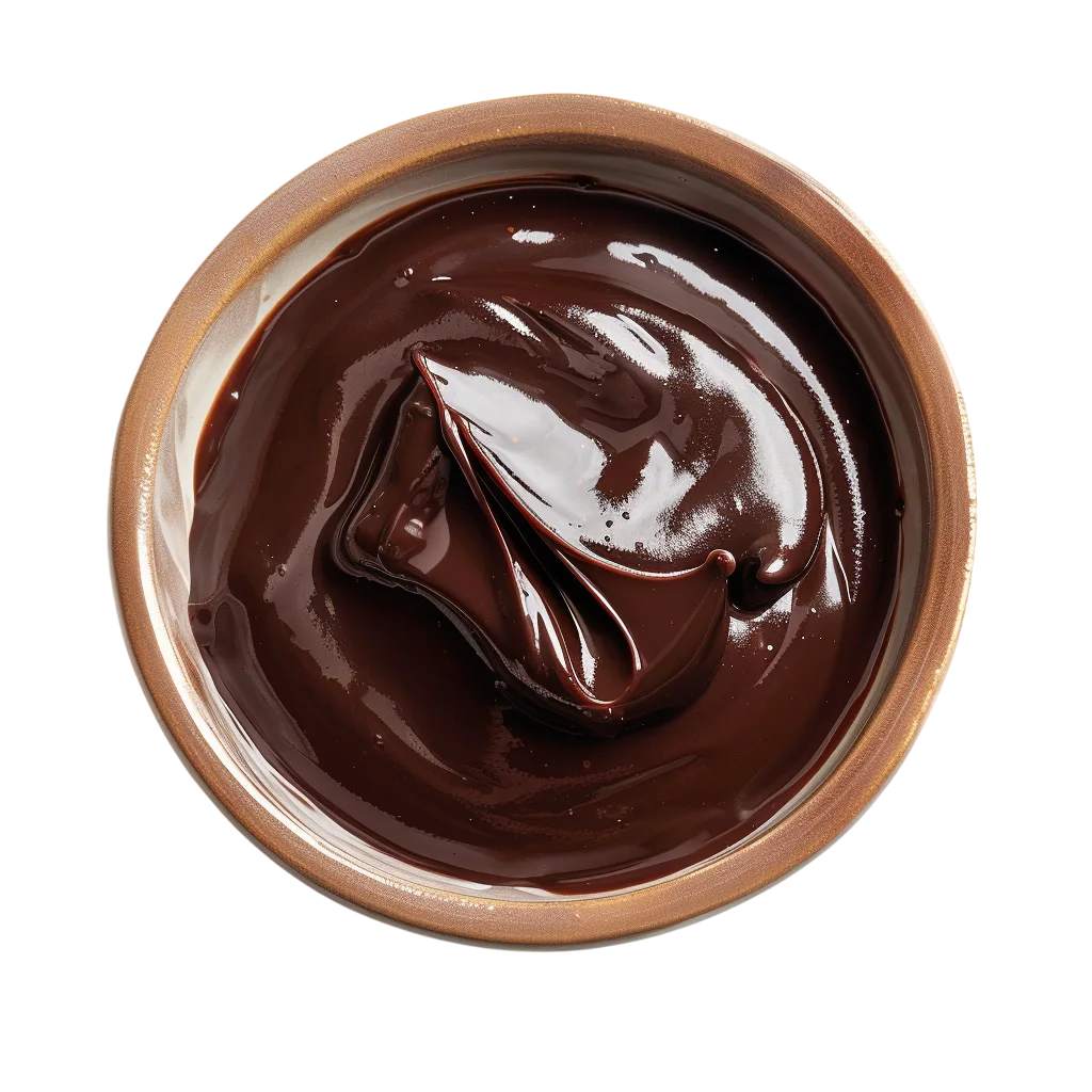 Glossy Chocolate Ganache in a Bowl | Free PNG