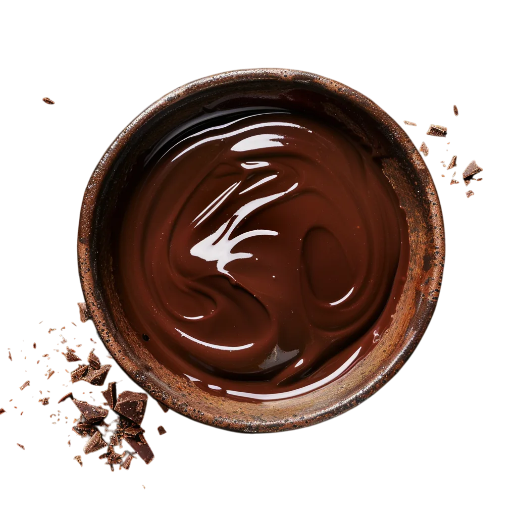Top-Down Bowl of Melted Chocolate with Shavings | Free PNG