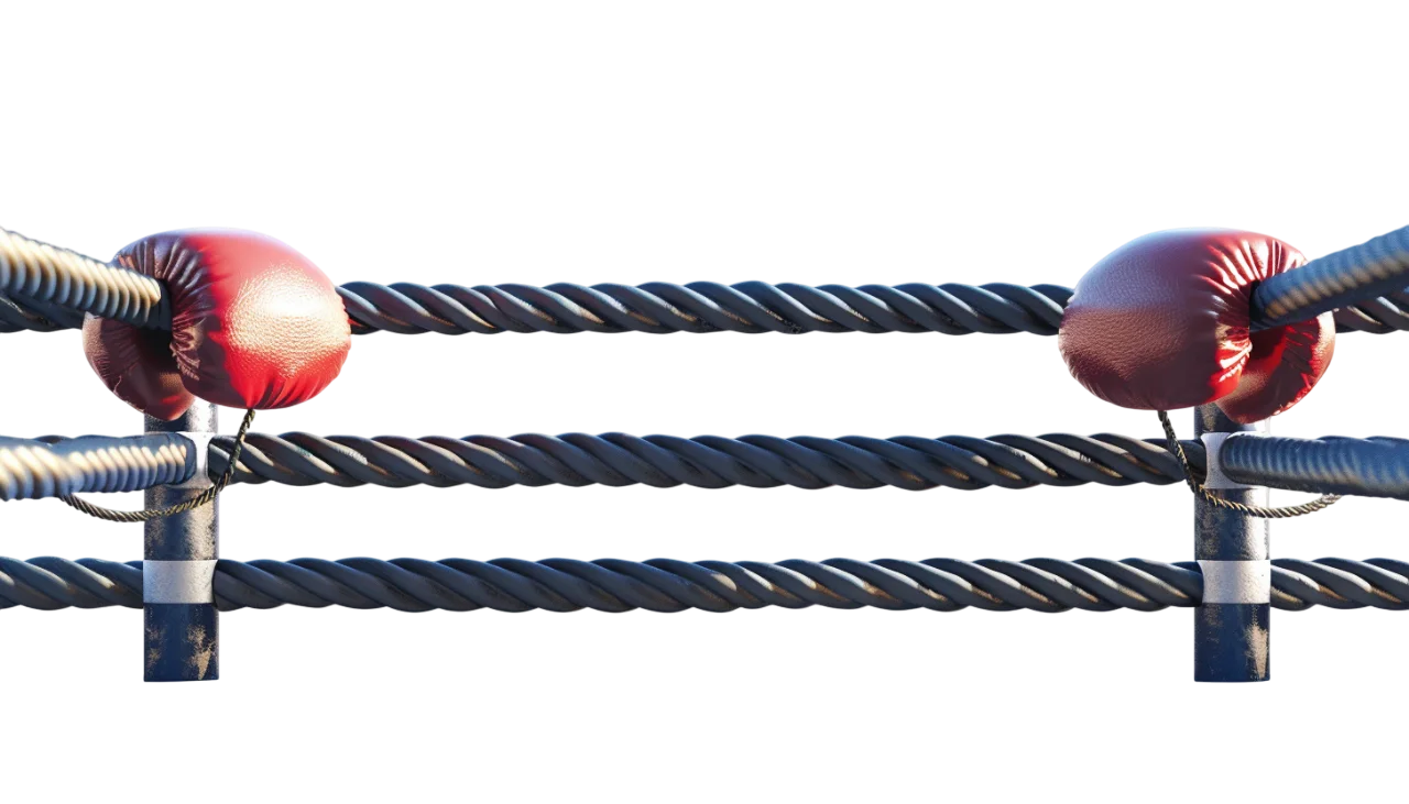 Twisted Steel Cable Barrier with Red Protectors Free PNG