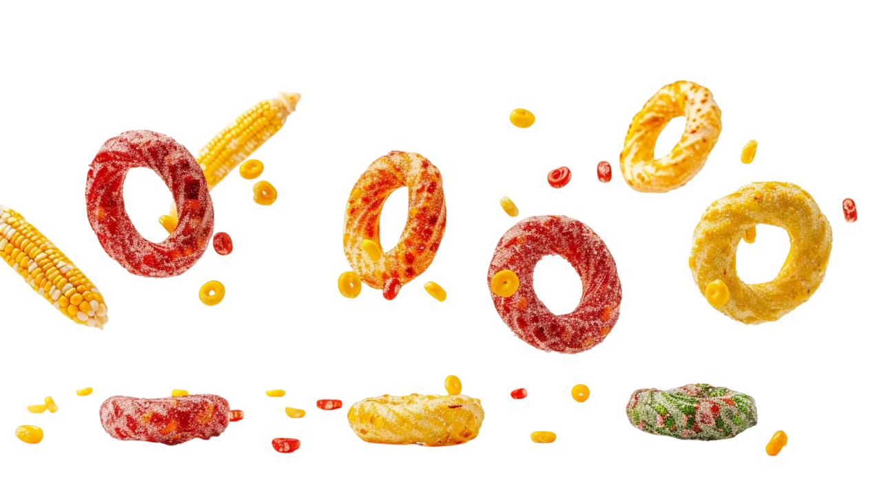Seasoned Corn Snack Rings and Kernels Free PNG
