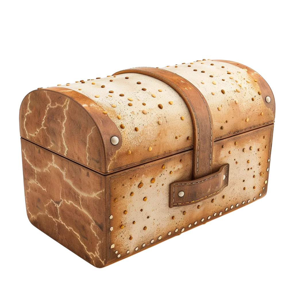 Rustic Tan Chest with Leather Straps Free PNG