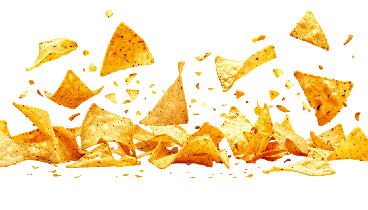 Scattered Golden Tortilla Chips Free PNG