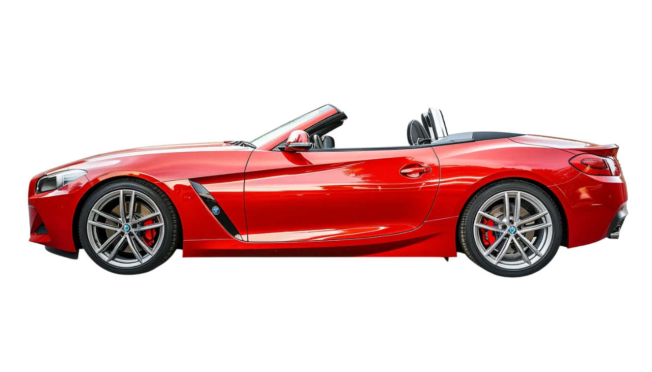 Red Convertible Sports Car Side Profile Free PNG
