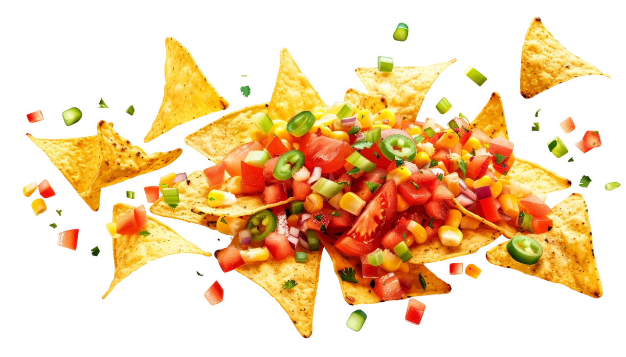 Loaded Nachos with Fresh Salsa Toppings | Free PNG