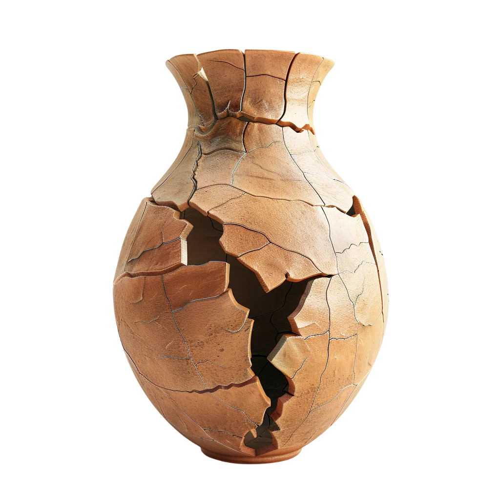 Cracked Terracotta Vase Free PNG